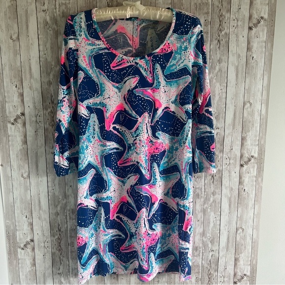 Lilly Pulitzer Dresses & Skirts - Lilly Pulitzer Beacon Dress with 3/4 Sleeves Starfish Neon Small